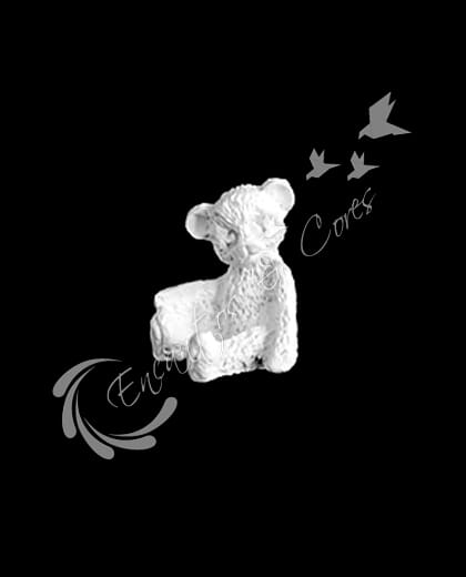 APLIQUE RESINA URSO SENTADO 2,5 X 3,5 CM